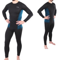 Herren Funktionsunterwäsche Kamo Hi-Tec Ski Unterwäsche Schwarz Blau BLACK/POSEIDON