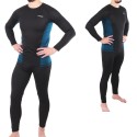 Herren Funktionsunterwäsche Kamo Hi-Tec Ski Unterwäsche Schwarz Blau BLACK/POSEIDON