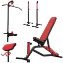Hantelbank mit freistehenden Hantelablage +Curlpult, Latzugstation Set Marbo-Sport MS-Z119
