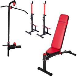 beidseitig verstellbare Hantelbank mit freistehender Hantelablage von Marbo-Sport MS-Z126 Set