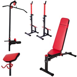 beidseitig verstellbare Hantelbank mit freistehender Hantelablage von Marbo-Sport MS-Z126 Set