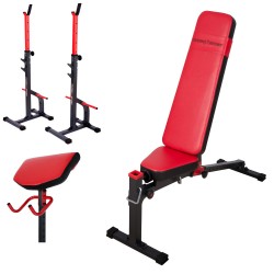 beidseitig verstellbare Hantelbank mit freistehender Hantelablage von Marbo-Sport MS-Z126 Set