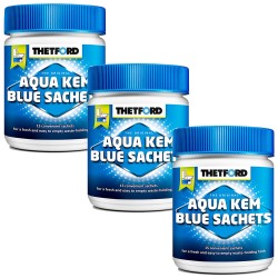 3x Sanitärzusatz Thetford für Campingtoiletten Aqua Kem Blue Sachets