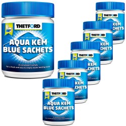 6x Sanitärzusatz Thetford für Campingtoiletten Aqua Kem Blue Sachets
