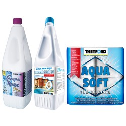 2L Aqua Kem Weekender+ 2L Campa Rinse +Soft Toilettenpapier Thetford WC Chemie