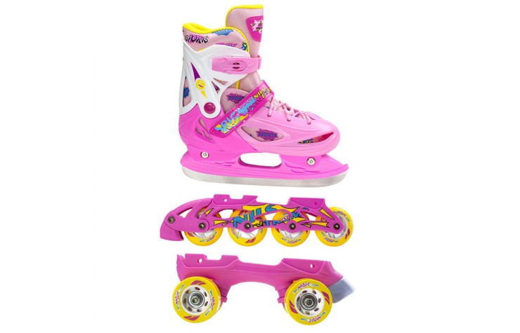 Kinderinliner 3in1 Inlineskates Rollschuhe Schlittschuhe NH1105 Nils