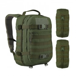 Militär-Rucksack Sparrow II 20L mit zwei zusätzlichen Taschen Olivgrün Wisport