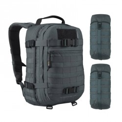 Taktischer Rucksack Sparrow II 20L mit zwei Taschen 5L Wisport Graphite