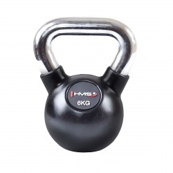 Gummierte Kettlebell mit Chromgriff KGC06 6 kg HMS