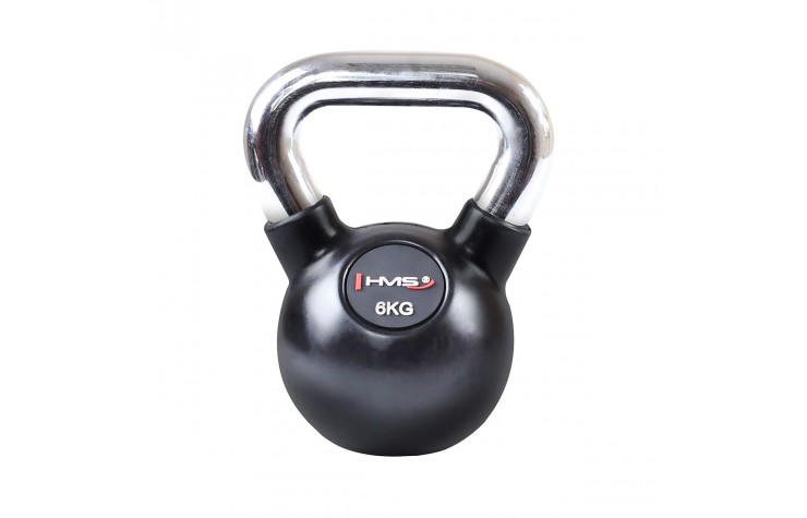 Gummierte Kettlebell mit Chromgriff KGC06 6 kg HMS