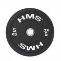 Olympische Gewichtscheibe mit Gummi-Bezug Bumper Black BBR05 5 kg HMS