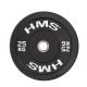 Olympische Gewichtscheibe mit Gummi-Bezug BBR25 HMS Black Bumper 25 kg
