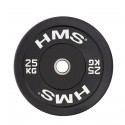 Olympische Gewichtscheibe mit Gummi-Bezug BBR25 HMS Black Bumper 25 kg