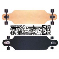 LONGBOARD WOOD Nils Skateboard DIY mit Aufkleber